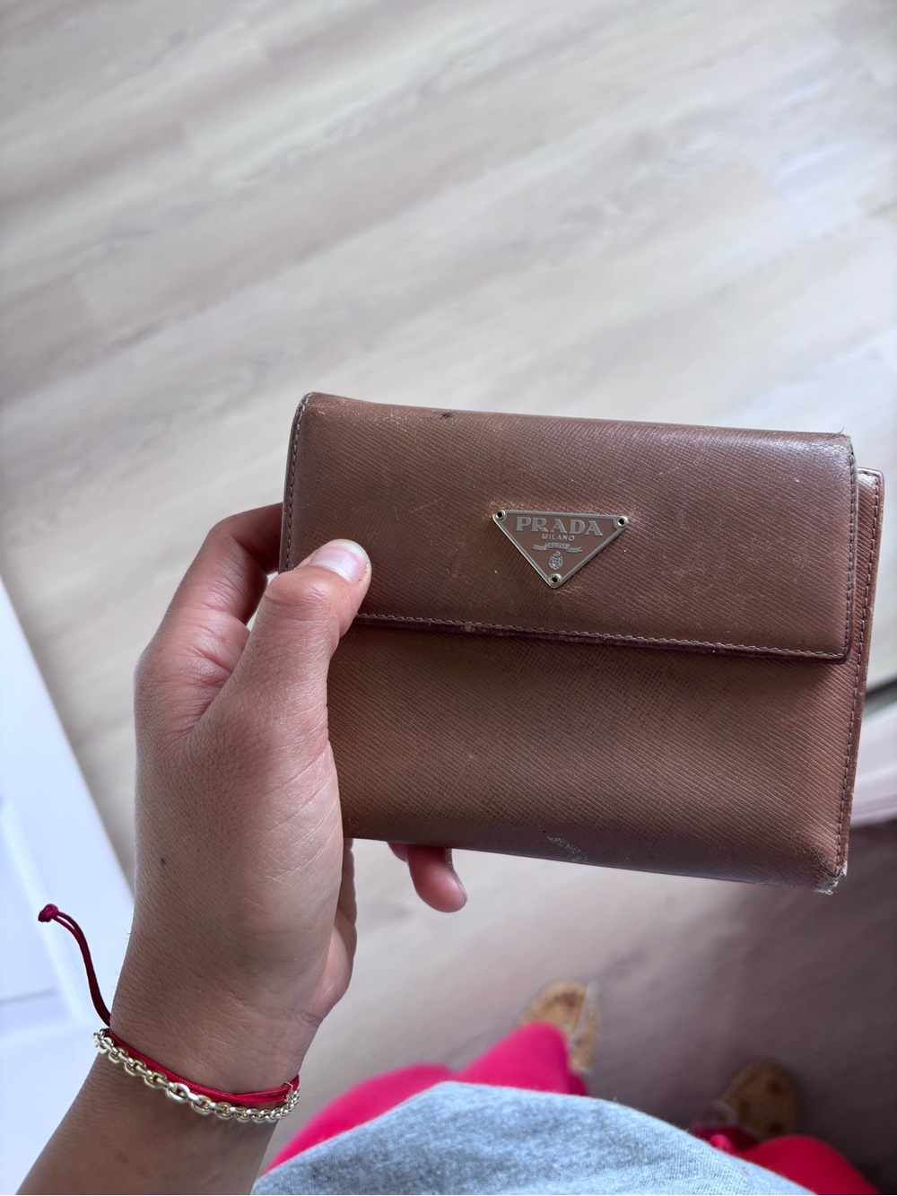 Prada Brown Saffiano Leather Bifold Wallet with Metal Triangle Logo - Picture 7 of 7